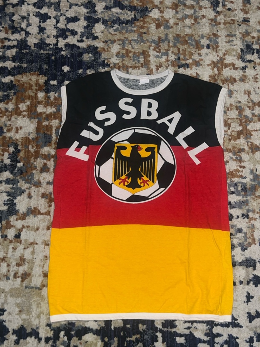 Vintage “Fussball' Germany Flag Tank Top - Black/Red/Yellow